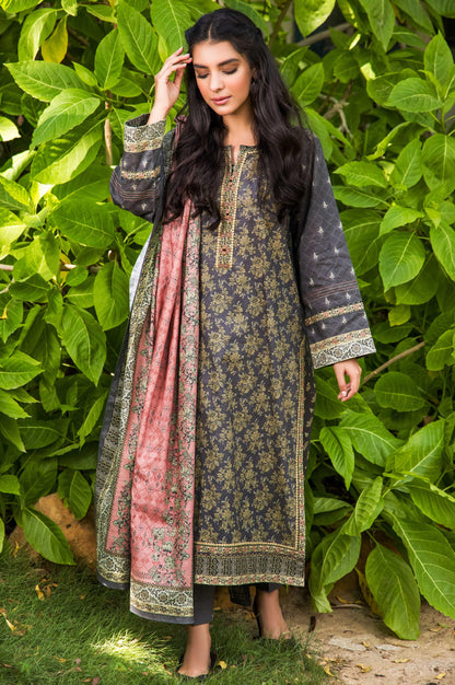 Stitched 3 Piece Printed Linen Viscose Suit