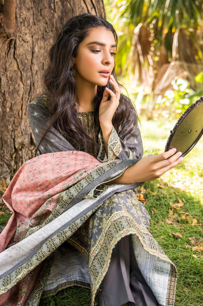 Stitched 3 Piece Printed Linen Viscose Suit