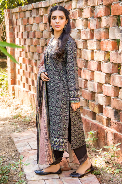 Stitched 3 Piece Printed Doria Linen Viscose Suit