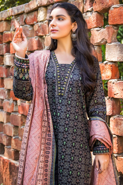 Stitched 3 Piece Printed Doria Linen Viscose Suit