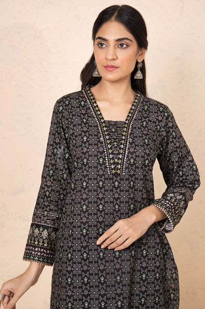 Stitched 3 Piece Printed Doria Linen Viscose Suit