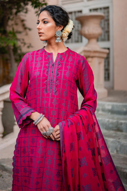 Stitched 3 Piece Jacquard Suit