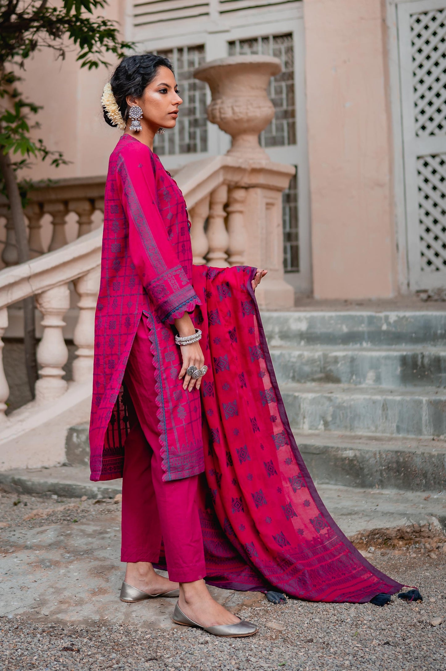 Stitched 3 Piece Jacquard Suit