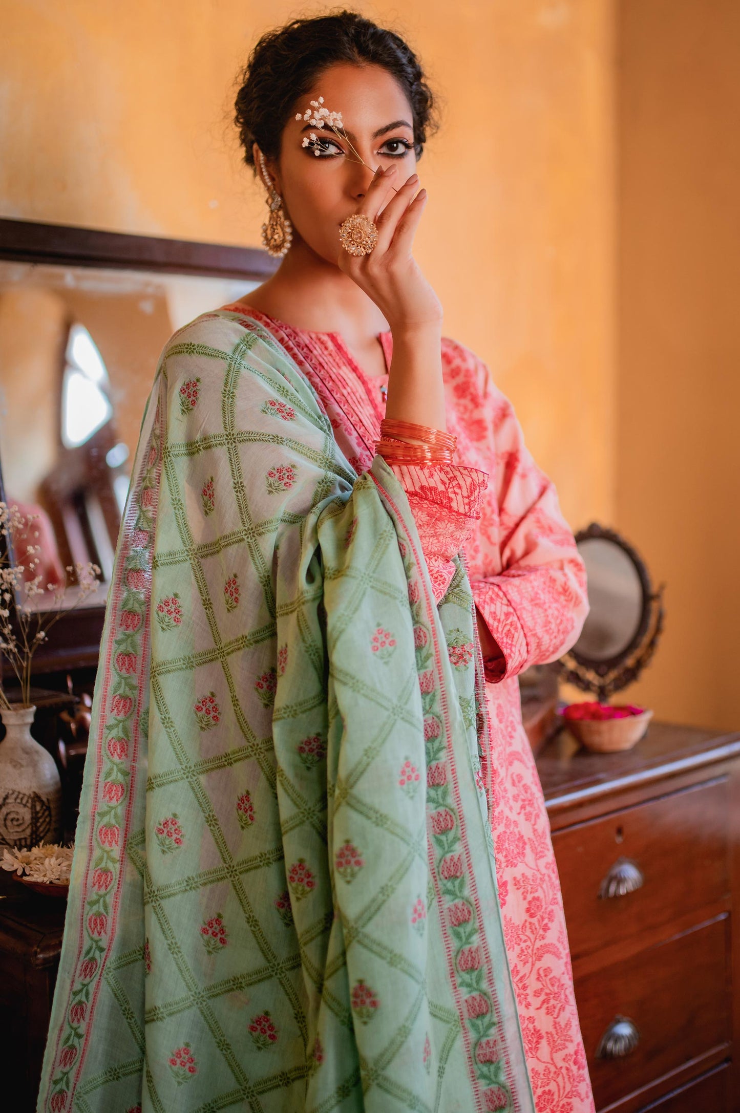 Stitched 3 Piece Jacquard Suit