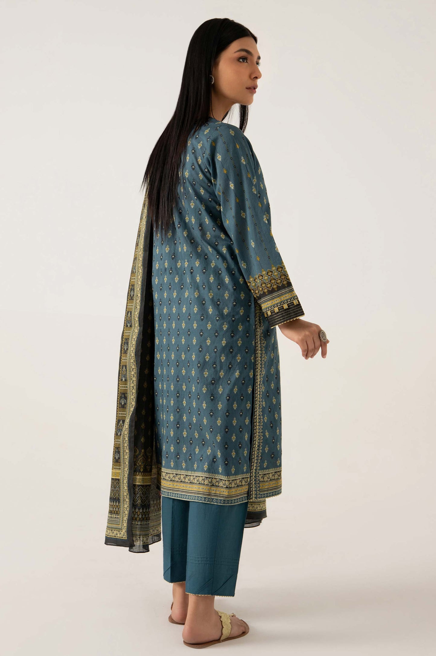 Stitched 3 Piece Embroidered Lawn Suit