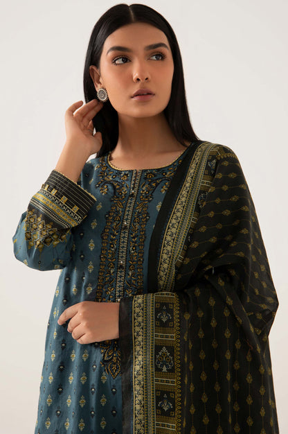 Stitched 3 Piece Embroidered Lawn Suit