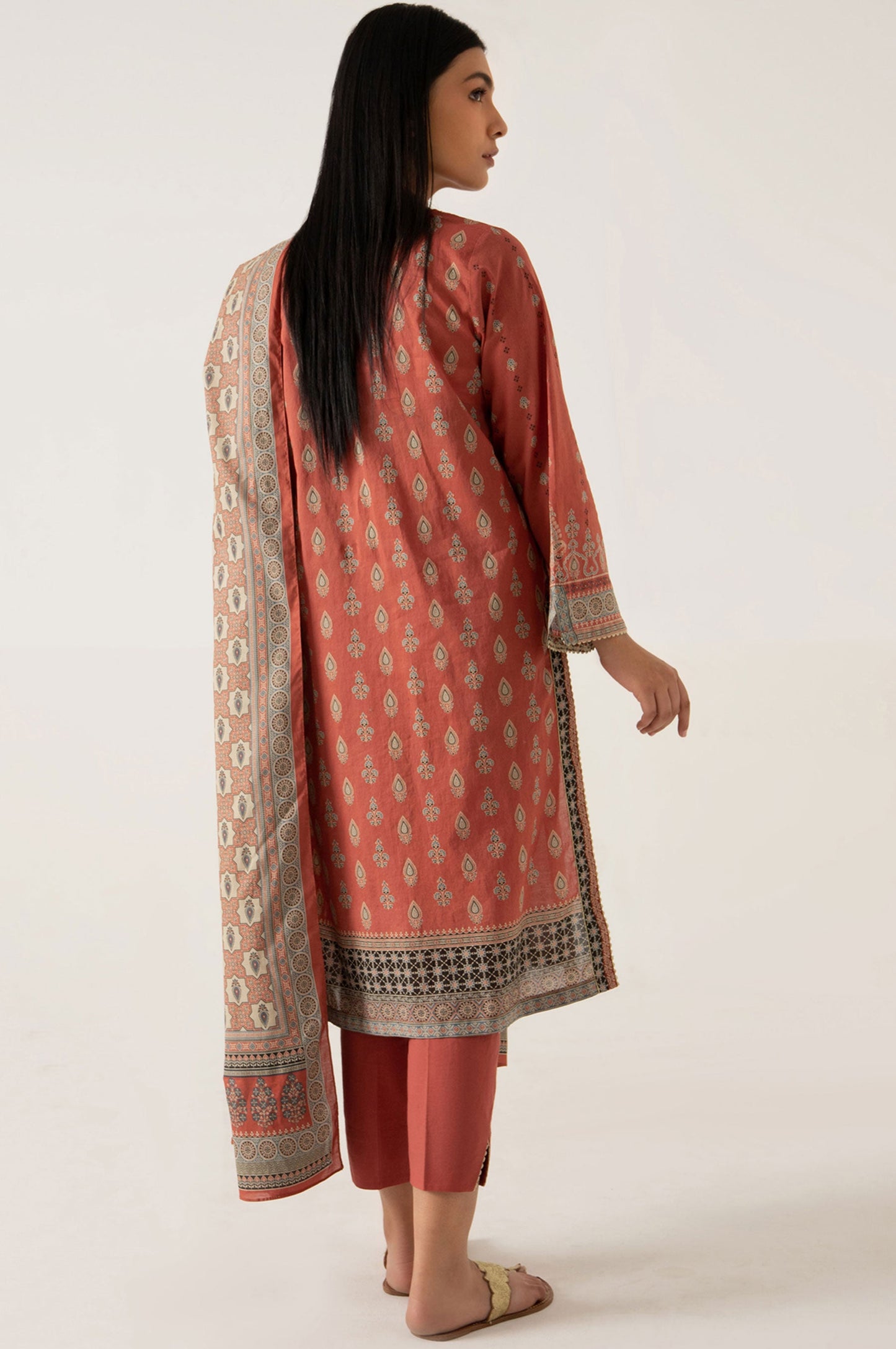 Stitched 3 Piece Embroidered Lawn Suit
