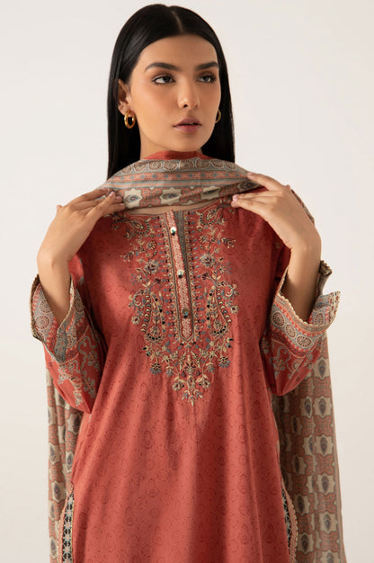 Stitched 3 Piece Embroidered Lawn Suit