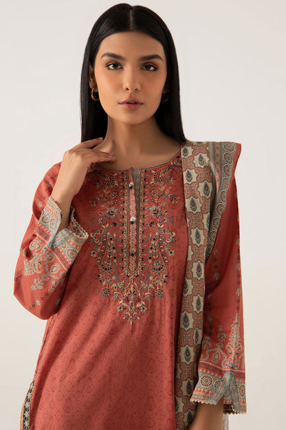 Stitched 3 Piece Embroidered Lawn Suit