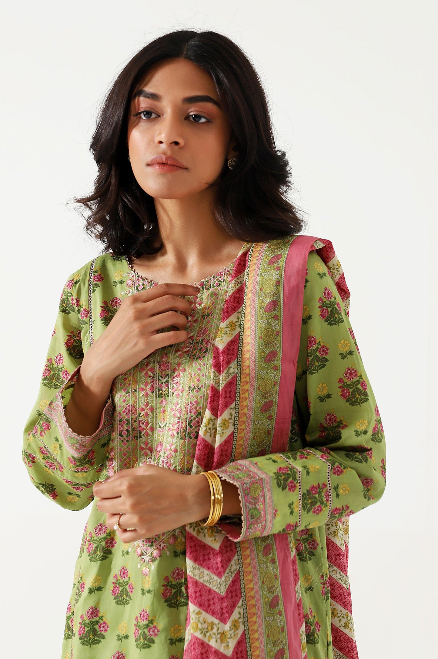 Stitched 3 Piece Embroidered Lawn Suit