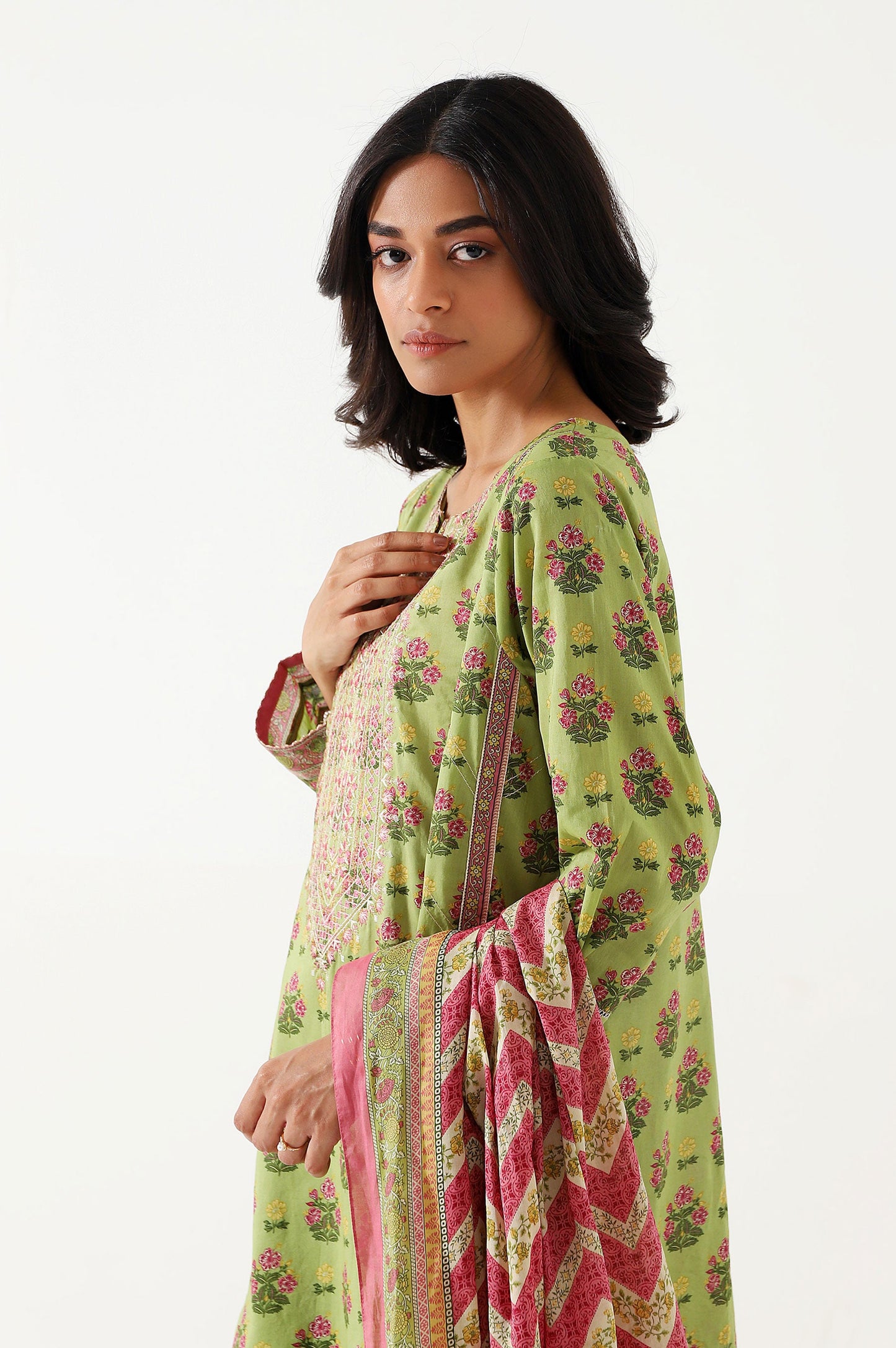 Stitched 3 Piece Embroidered Lawn Suit