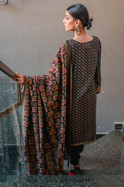 Stitched 3 Piece Jacquard Suit