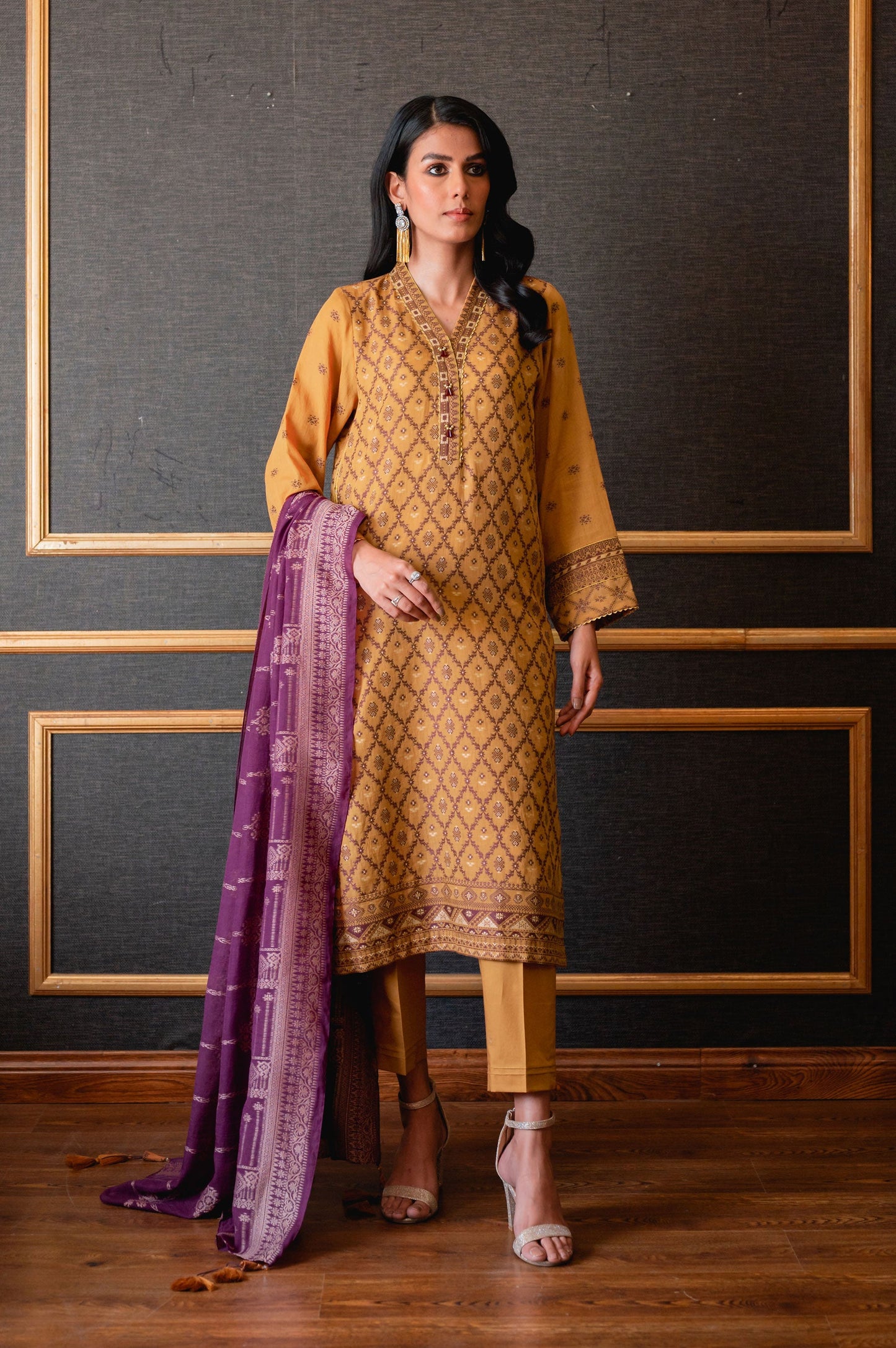 Stitched 3 Piece Jacquard Suit