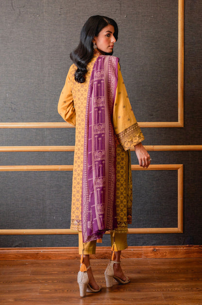 Stitched 3 Piece Jacquard Suit