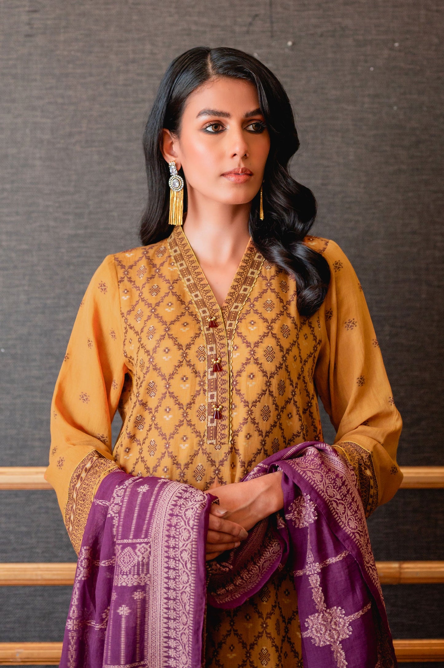 Stitched 3 Piece Jacquard Suit