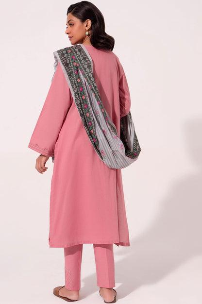 Stitched 3 Piece Embroidered Cambric Shirt with Voile Slub Dupatta