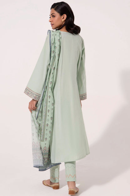 Stitched 3 Piece Embroidered Cambric Shirt with Voile Slub Dupatta