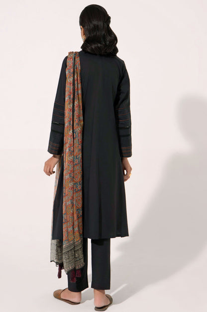 Stitched 3 Piece Embroidered Cambric Shirt with Printed Chiffon Dupatta