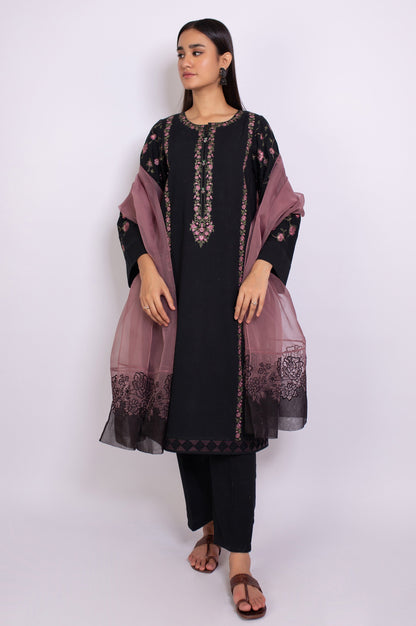 Stitched 3 Piece Satin Jacquard Suit