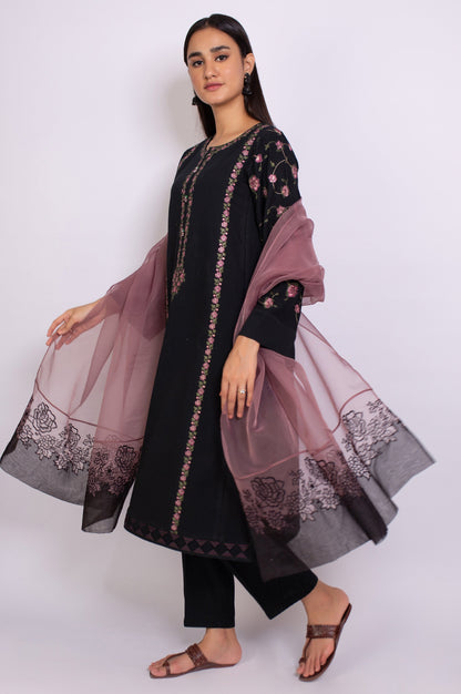 Stitched 3 Piece Satin Jacquard Suit