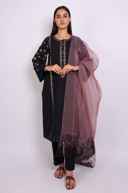 Stitched 3 Piece Satin Jacquard Suit