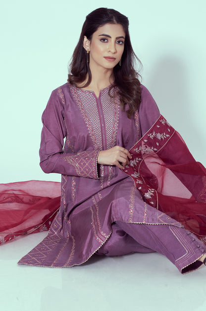 Stitched 3 Piece Embroidered Cambric Suit