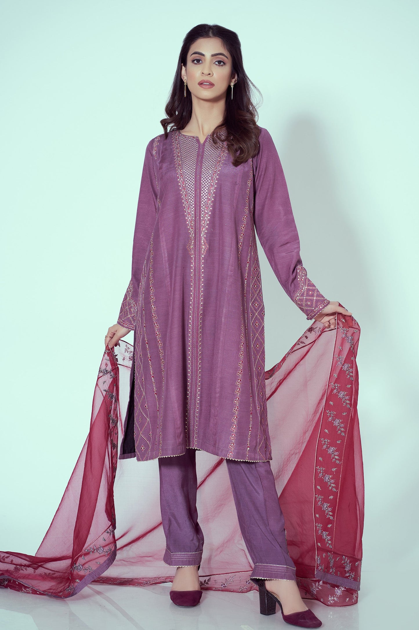 Stitched 3 Piece Embroidered Cambric Suit