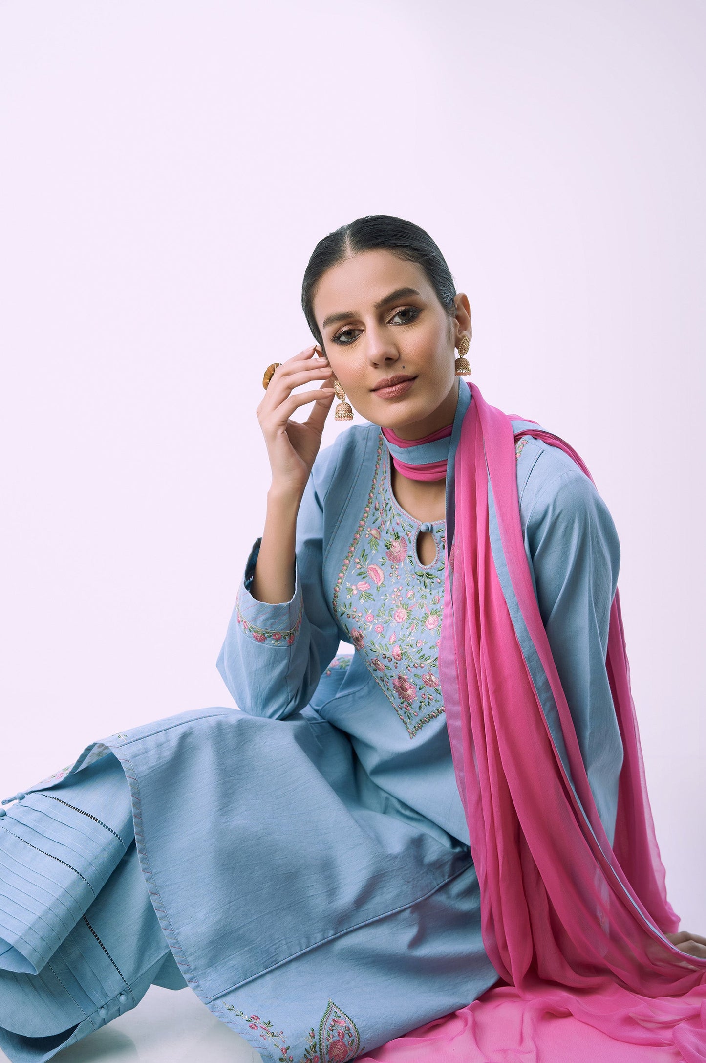 Stitched 3 Piece Embroidered Cambric Suit