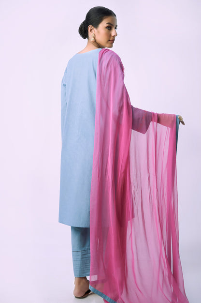 Stitched 3 Piece Embroidered Cambric Suit