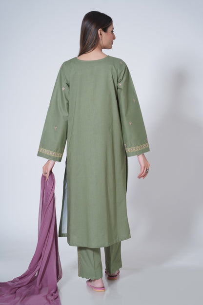 Stitched 3 Piece Embroidered Cambric Suit