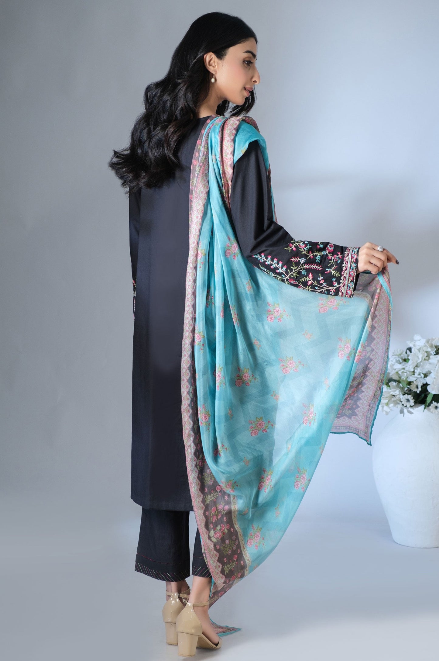 Stitched 3 Piece Embroidered Cambric Suit