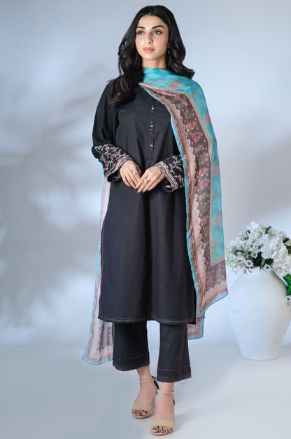 Stitched 3 Piece Embroidered Cambric Suit