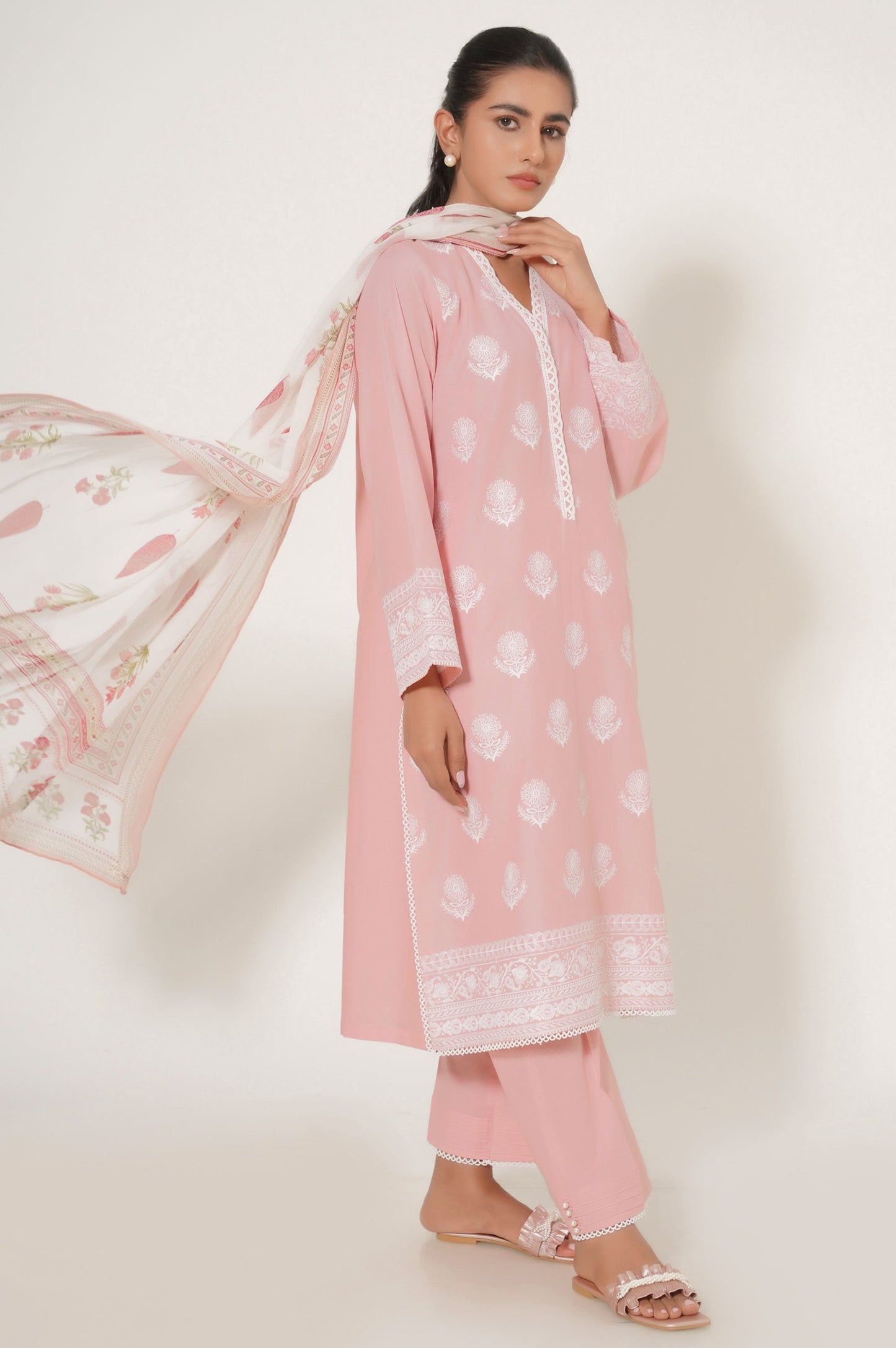 Stitched 3 Piece Chikankari Suit