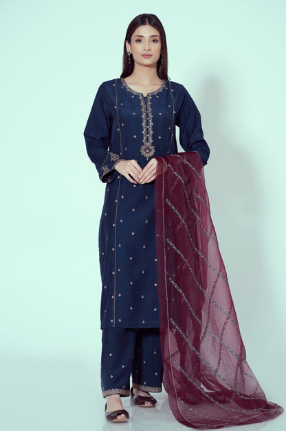 Stitched 3 Piece Embroidered Suit