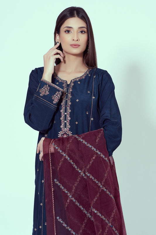 Stitched 3 Piece Embroidered Suit