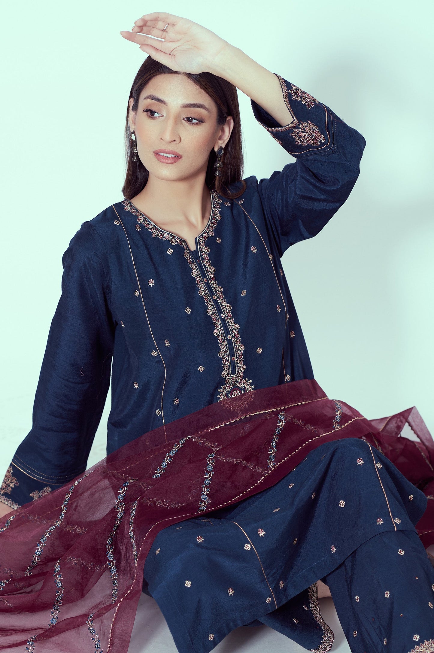 Stitched 3 Piece Embroidered Suit