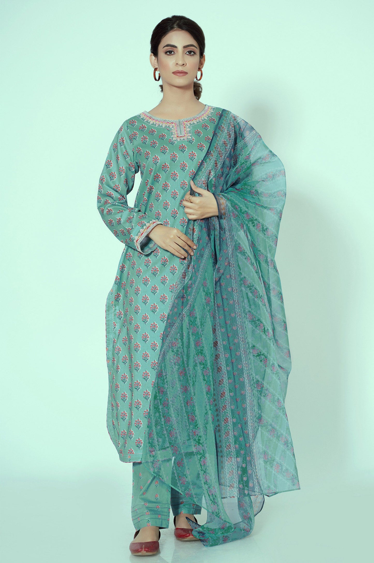 Stitched 3 Piece Printed Lawn Suit