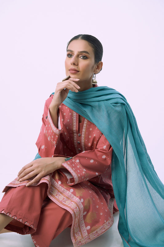 Stitched 3 Piece Printed Lawn Suit