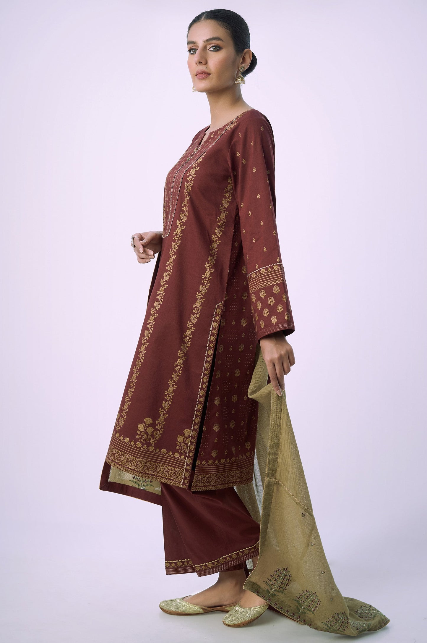 Stitched 3 Piece Printed Lawn Suit