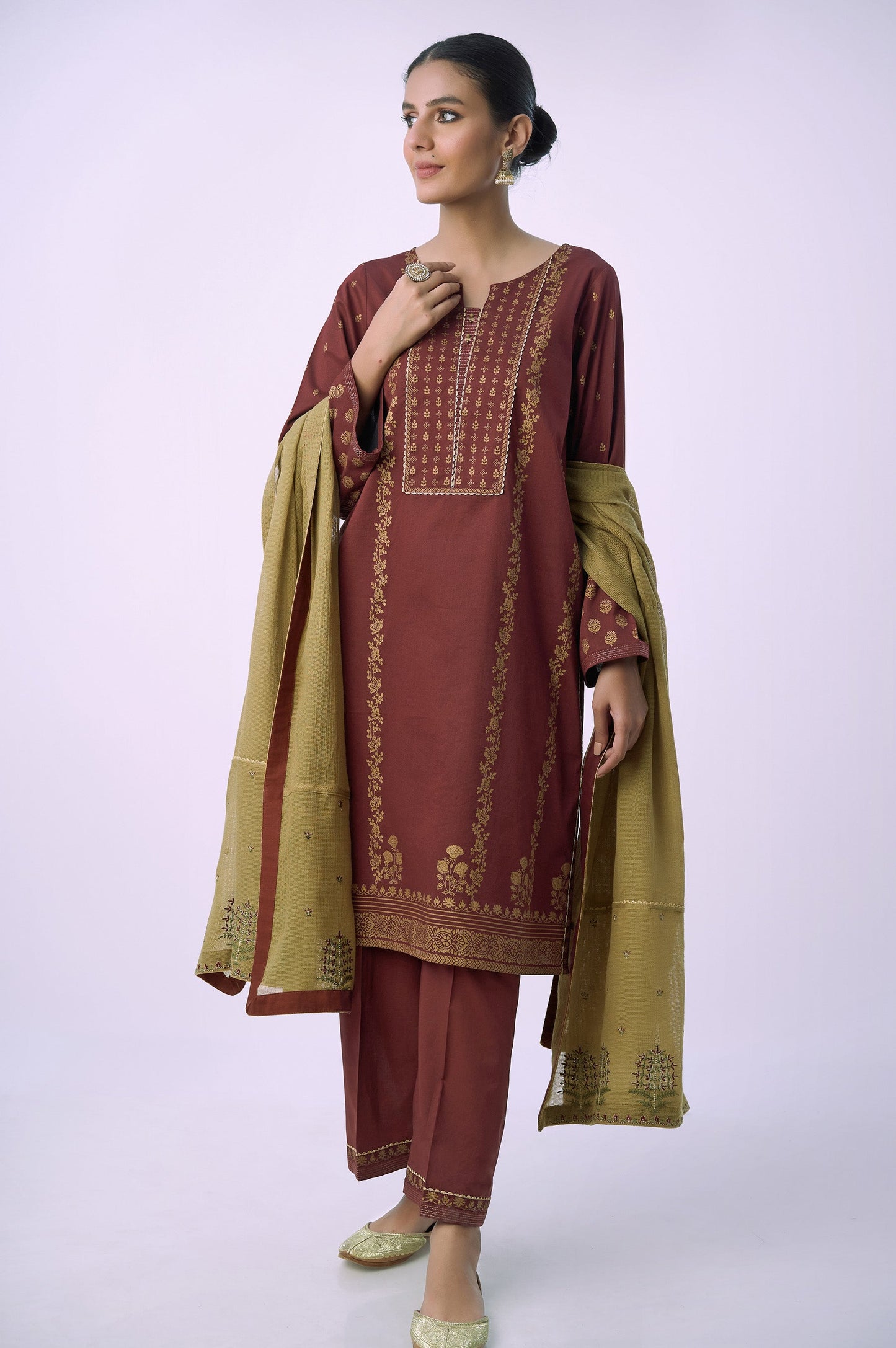 Stitched 3 Piece Printed Lawn Suit