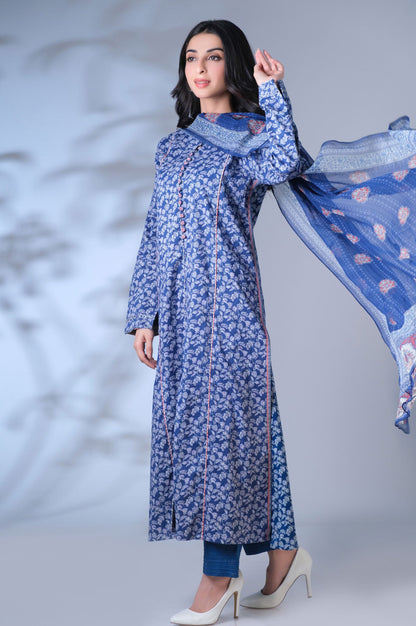 Stitched 3 Piece Printed Lawn Suit