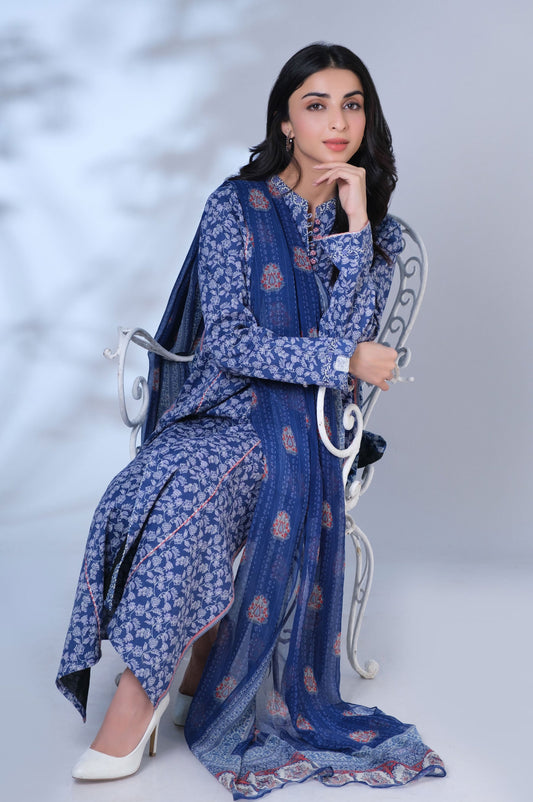 Stitched 3 Piece Printed Lawn Suit