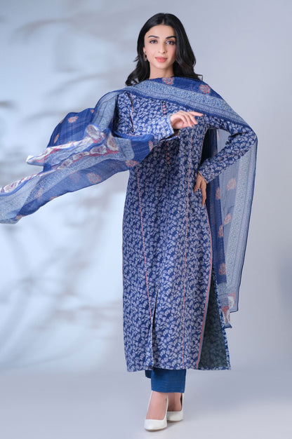 Stitched 3 Piece Printed Lawn Suit