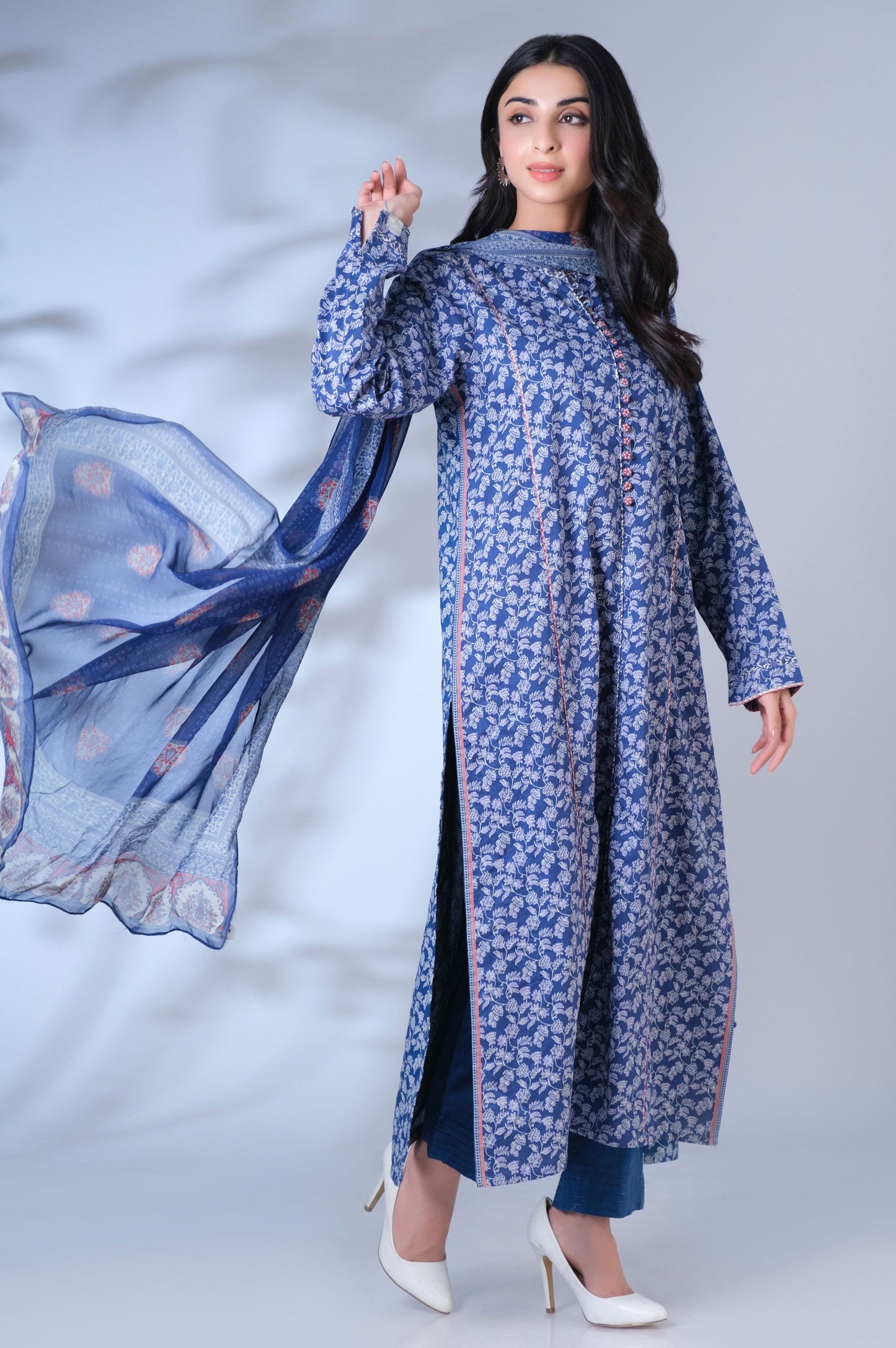 Stitched 3 Piece Printed Lawn Suit