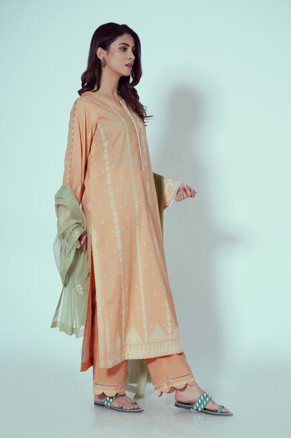 Stitched 3 Piece Puff Printed Lawn Suit