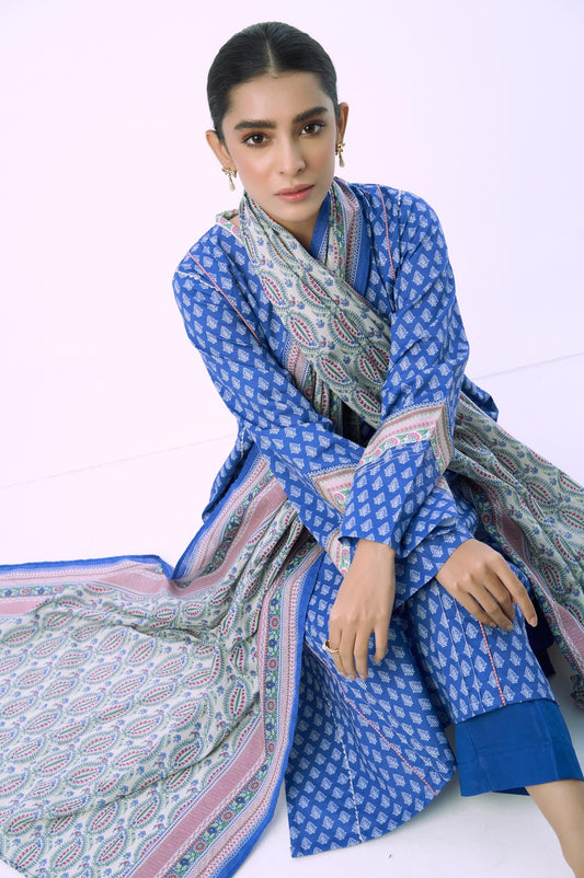 Stitched 3 Piece Printed Lawn