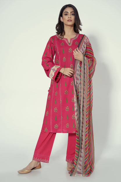 Stitched 3 Piece Printed Lawn Suit