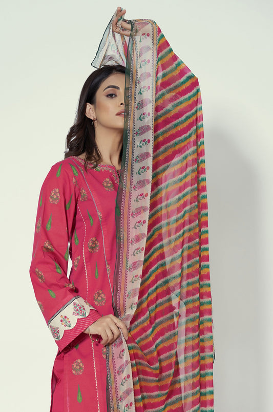 Stitched 3 Piece Printed Lawn Suit