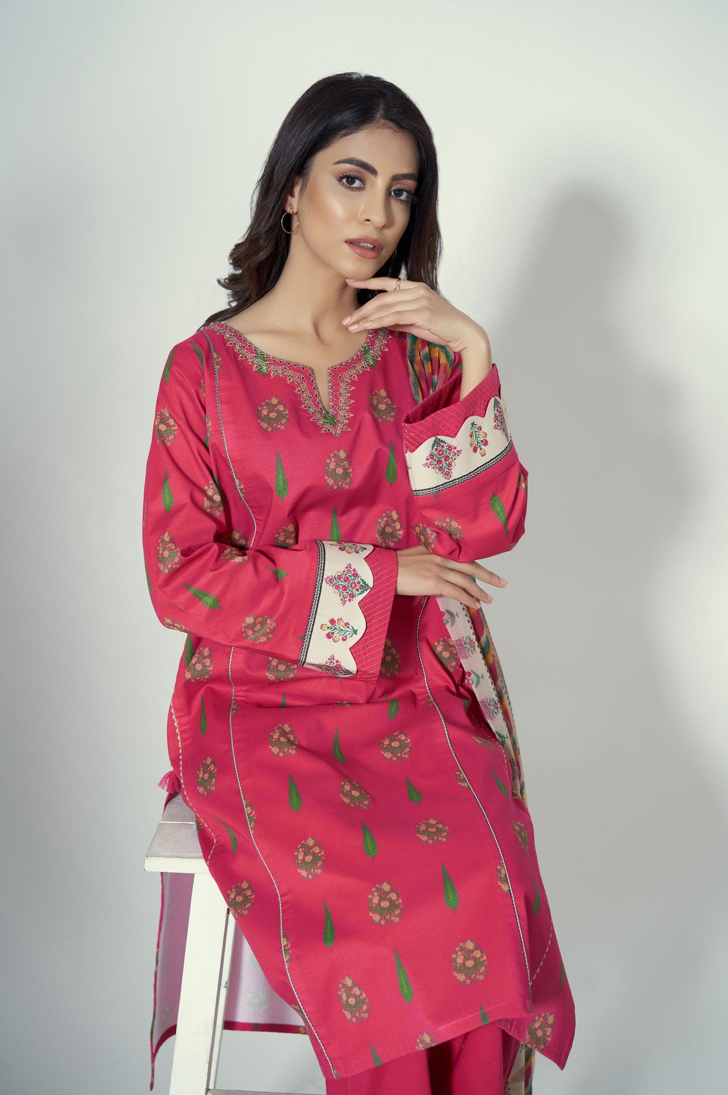 Stitched 3 Piece Printed Lawn Suit