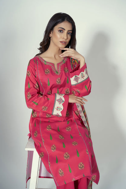 Stitched 3 Piece Printed Lawn Suit